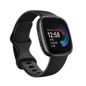 Fitbit Versa 4, el smartwatch que te ayuda a ponerte en forma con GPS integrado, hasta 6 días de batería y compatible con iOS 15 & Android OS 9.0, Negro/Aluminio grafito