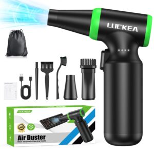 Aire Comprimido Limpieza PC Soplador de Aire - 130000 RPM 3 Velocidades Air Duster, 6000 mAh Batería, 3 Cepillos Antiestáticos, Carga Rápida Tipo C, Soprador Potente Portátil...