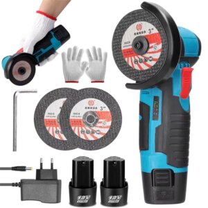 Amoladora angular con motor de escobillas a 19500rpm, herramienta eléctrica de pulido y molienda de 12v, mini amoladora de corte con diamante sin cable y 2 baterías - AliExpress...
