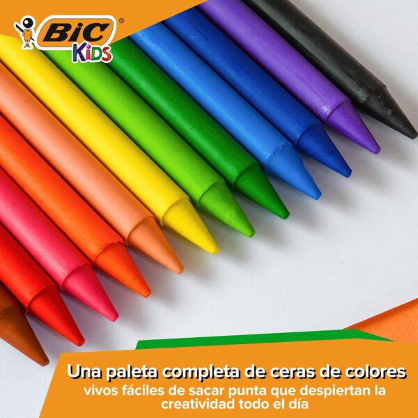 Barato BIC Kids Ceras de Colores para Niños, Óptimo para material escolar,Plastidecor, Colores Vivos Surtidos, Ideal para colorear, 24 Ceras