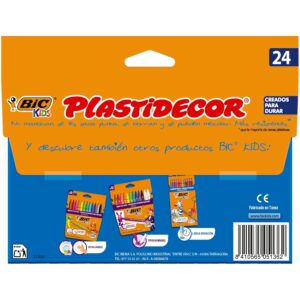 Barato BIC Kids Ceras de Colores para Niños, Óptimo para material escolar,Plastidecor, Colores Vivos Surtidos, Ideal para colorear, 24 Ceras