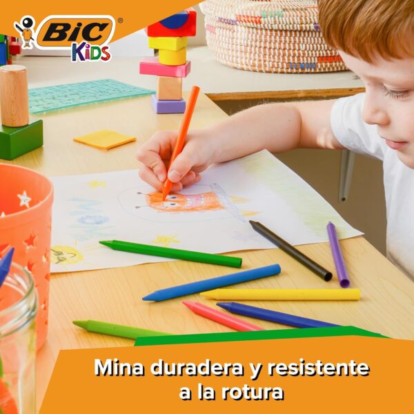 Barato BIC Kids Ceras de Colores para Niños, Óptimo para material escolar,Plastidecor, Colores Vivos Surtidos, Ideal para colorear, 24 Ceras