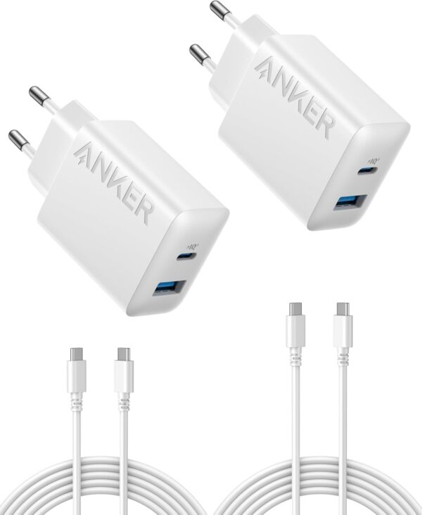 ¡Chollo! Anker Cargador Rápido USB-C 20W (2 Pack)