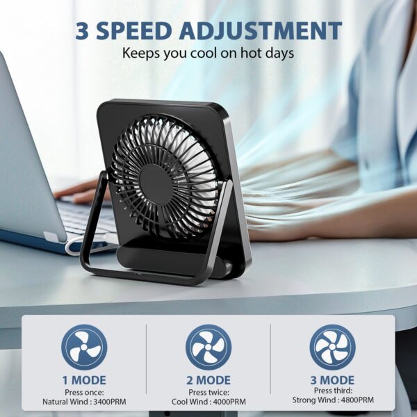 Chollo Mini ventilador USB silencioso con 3 velocidades