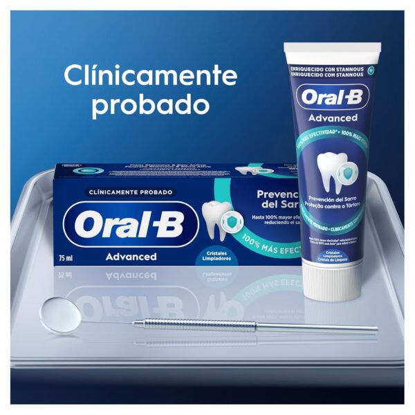 Chollo Oral-B Advanced Prevención Del Sarro Pasta De Dientes Con Cristales De Limpieza Profunda, Pack 12 x 75 ml, Protege Contra La Placa, Dentífrico Con Sabor Hierbabuena Dulce, 75 ml...
