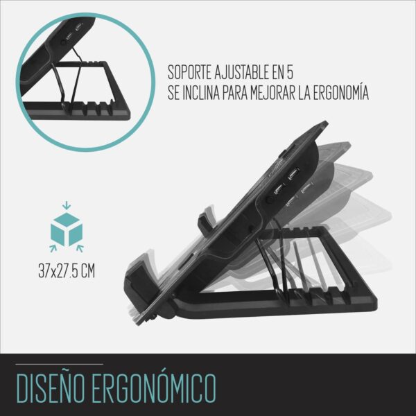 Descuento EWENT EW1258 - Soporte para ordenador portátil 17" con sistema de refrigeración y selección de angulo de vista