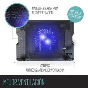 Descuento EWENT EW1258 - Soporte para ordenador portátil 17" con sistema de refrigeración y selección de angulo de vista