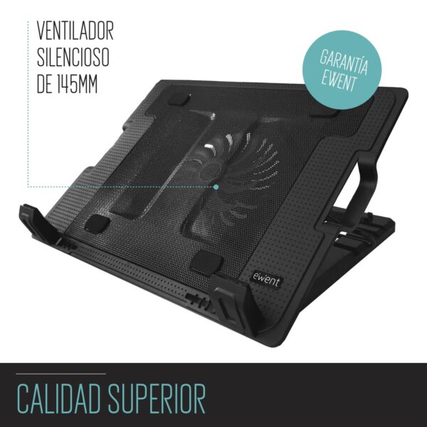 Descuento EWENT EW1258 - Soporte para ordenador portátil 17" con sistema de refrigeración y selección de angulo de vista