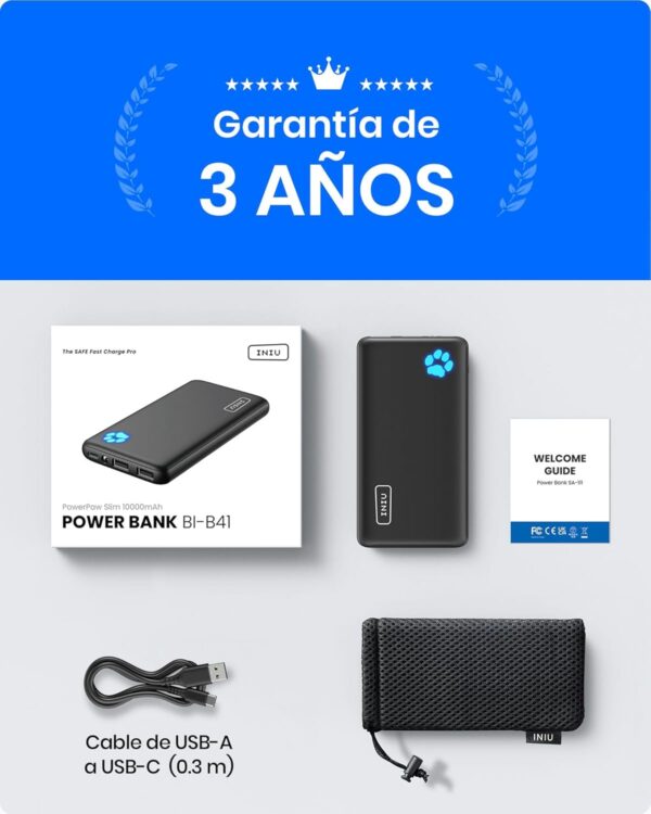 ¡Descuento! INIU Power Bank 10000mAh USB C Slim