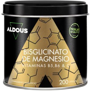 Magnesio Bisglicinato - 200 Capsulas - Vitamina C, B6, B5 - Magnesio Alta Biodisponibilidad - Vitaminas para el Cansancio y Fatiga - Huesos y Articulaciones, Músculos -...
