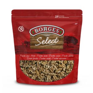 Nueces de California Borges en Grano Seleccionadas, Ricas en Omega 3, Antioxidantes, Fibra, Magnesio y Fósforo, Sin Gluten, 1 Kg