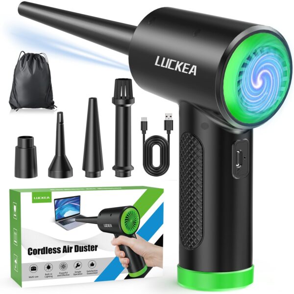 Oferta Aire Comprimido Limpieza PC Soplador de Aire - 130000 RPM 3 Velocidades Air Duster, 6000 mAh Batería, 3 Cepillos Antiestáticos, Carga Rápida Tipo C, Soprador Potente Portátil...