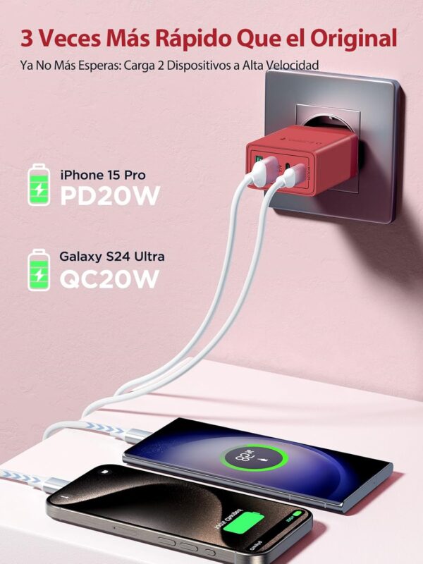 Oferta Cargador USB C 40W 4 Puertos Rápido