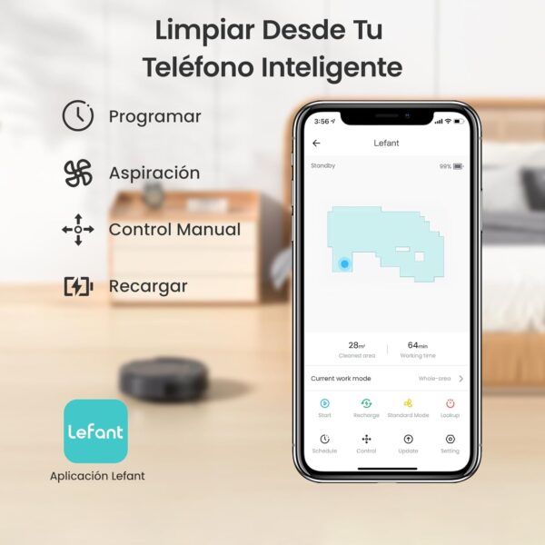 ¡Oferta! LEFANT Robot Aspirador 2200Pa, WiFi/Alexa