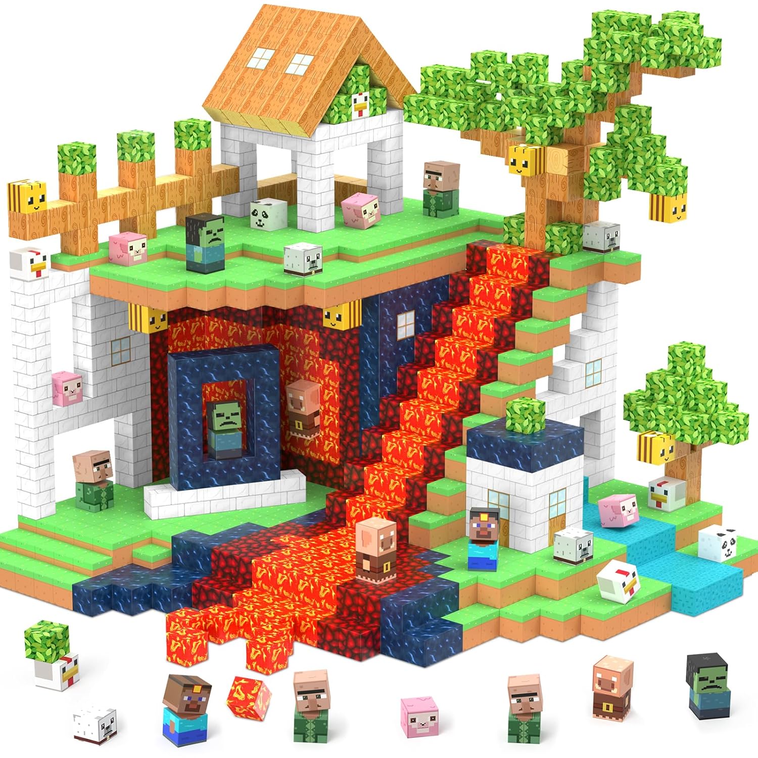 Bloques de construcción magnéticos, 150 piezas