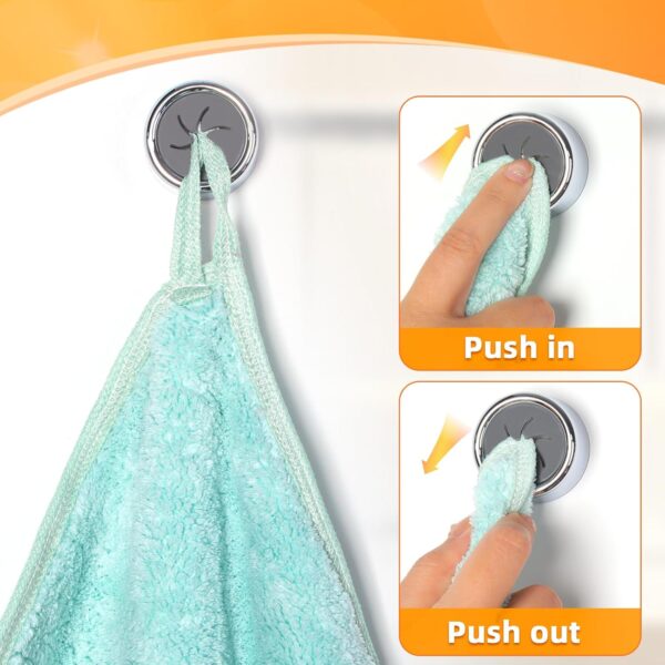 ¡Chollo! Alyvisun 6 x Adhesive Kitchen Rags, Reusable Towel Hooks Strong Bathroom, Towel Hooks without Drilling, Self Adhesive Wall Hooks
