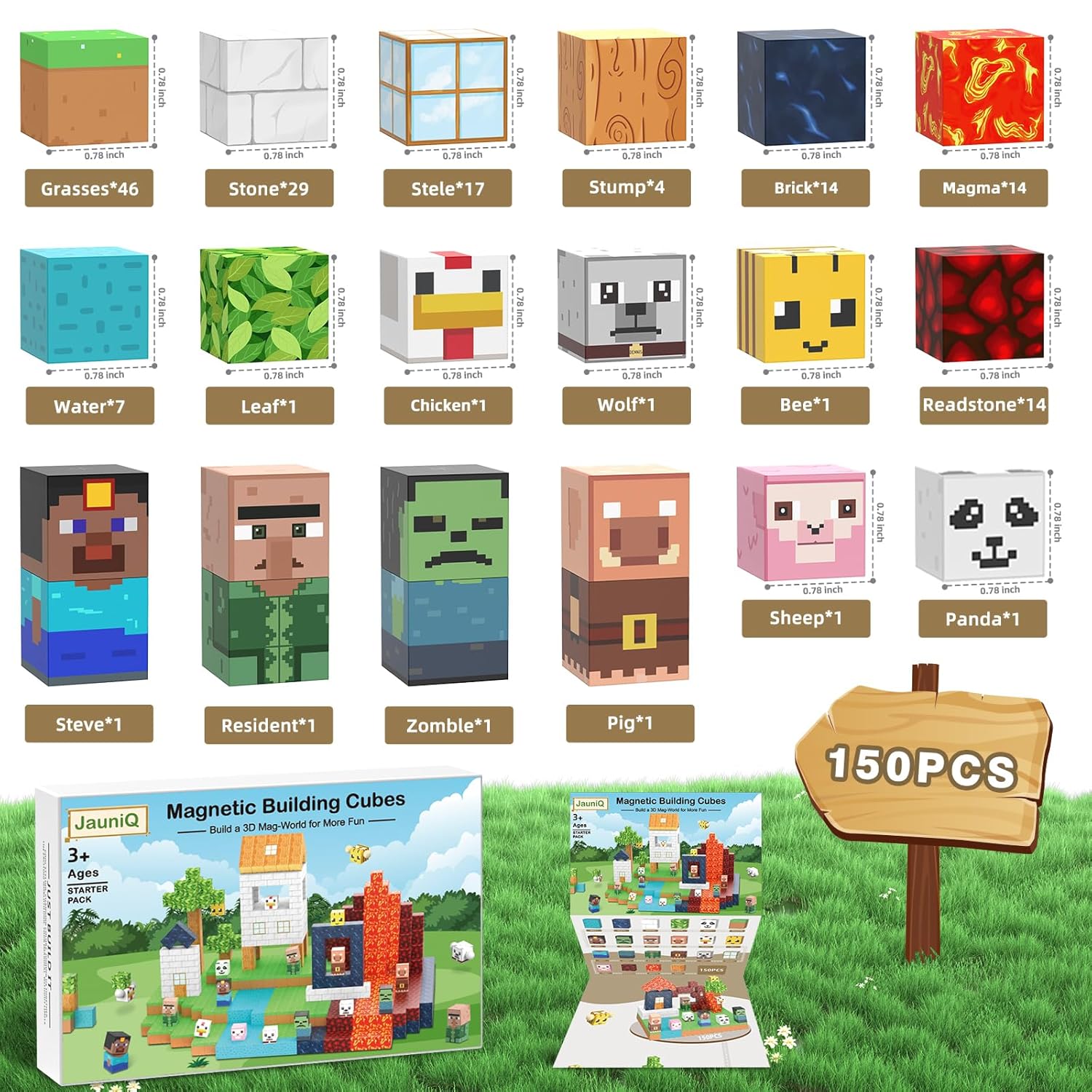 ¡Chollo! Bloques de construcción magnéticos, 150 piezas