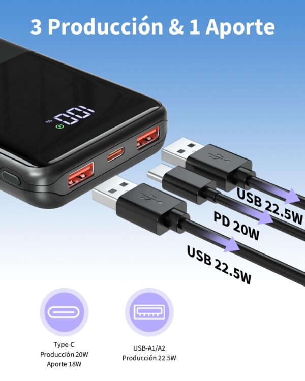 ¡Chollo! Power Bank 20000mAh Carga Rápida PD3.0