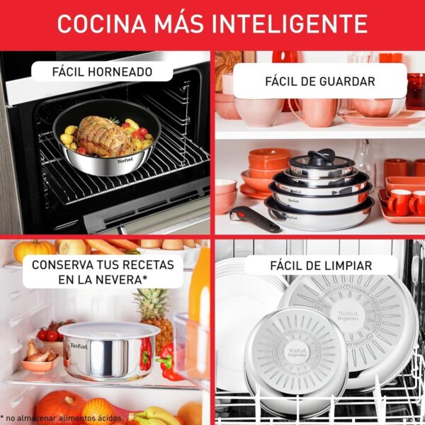 ¡Chollo! Tefal Ingenio Emotion - Set de Sartenes y Olla