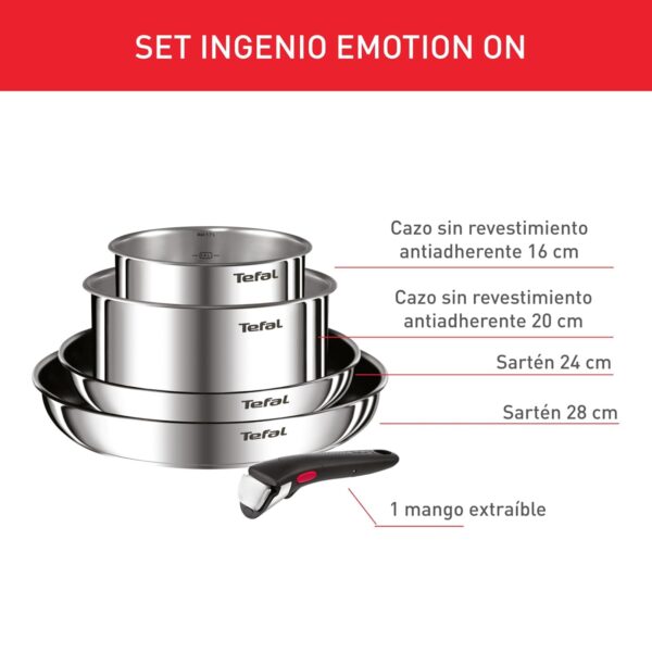 ¡Chollo! Tefal Ingenio Emotion - Set de Sartenes y Olla