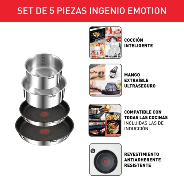 ¡Chollo! Tefal Ingenio Emotion - Set de Sartenes y Olla