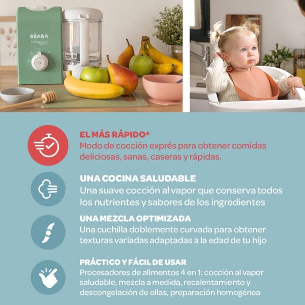 ¡Descuento! BEABA Babycook Express 4 en 1 Verde