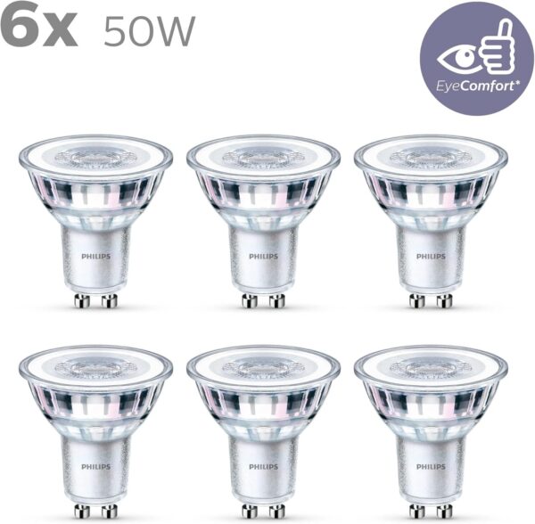 ¡Descuento! Bombilla LED GU10 50W blanca cálida, pack 6