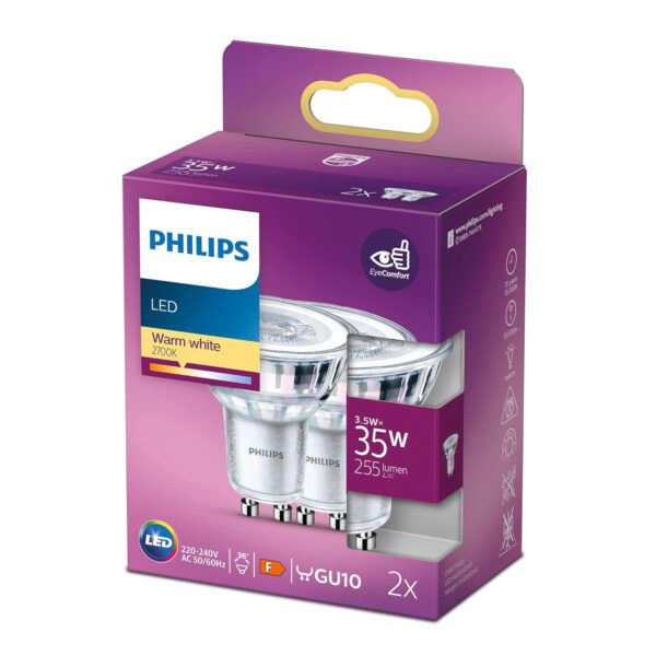 ¡Descuento! Bombilla LED GU10 50W blanca cálida, pack 6