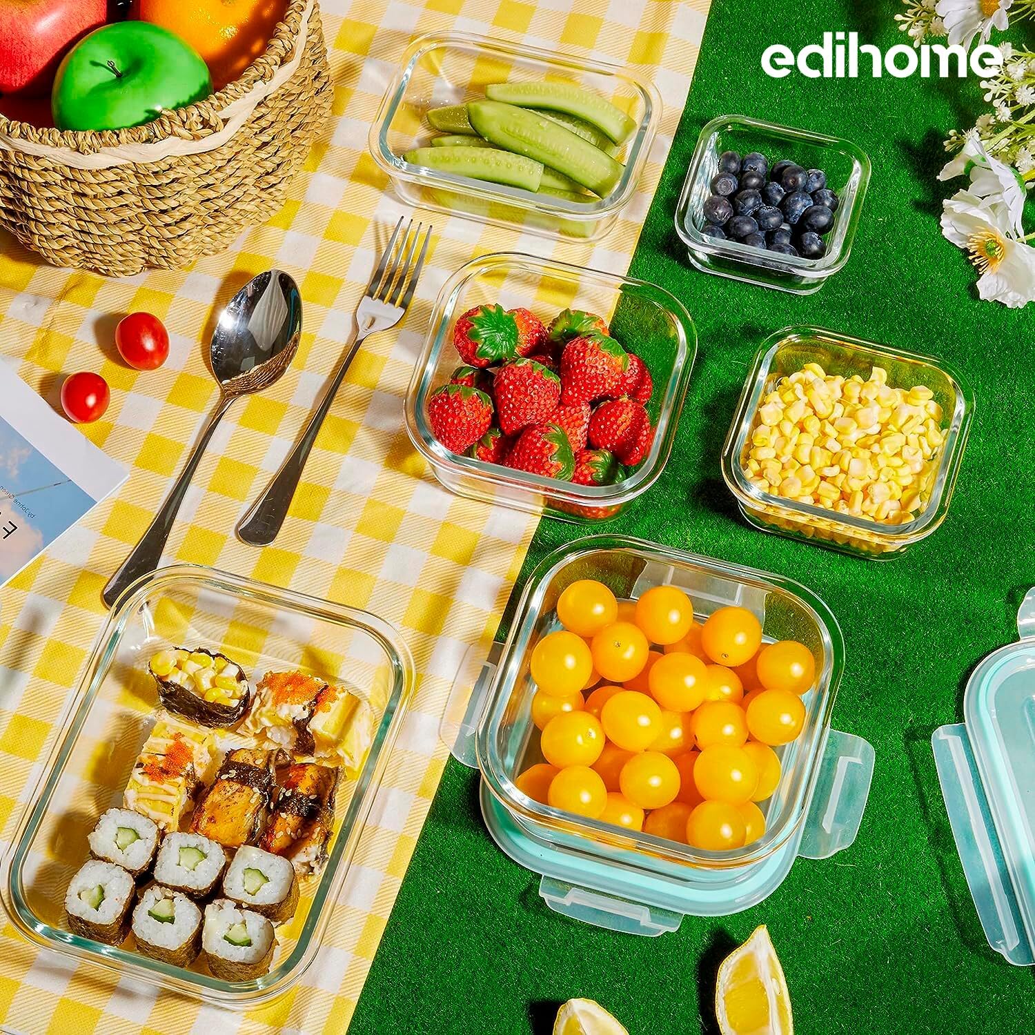 ¡Descuento! edihome, Contenedores de Vidrio, 8 Piezas