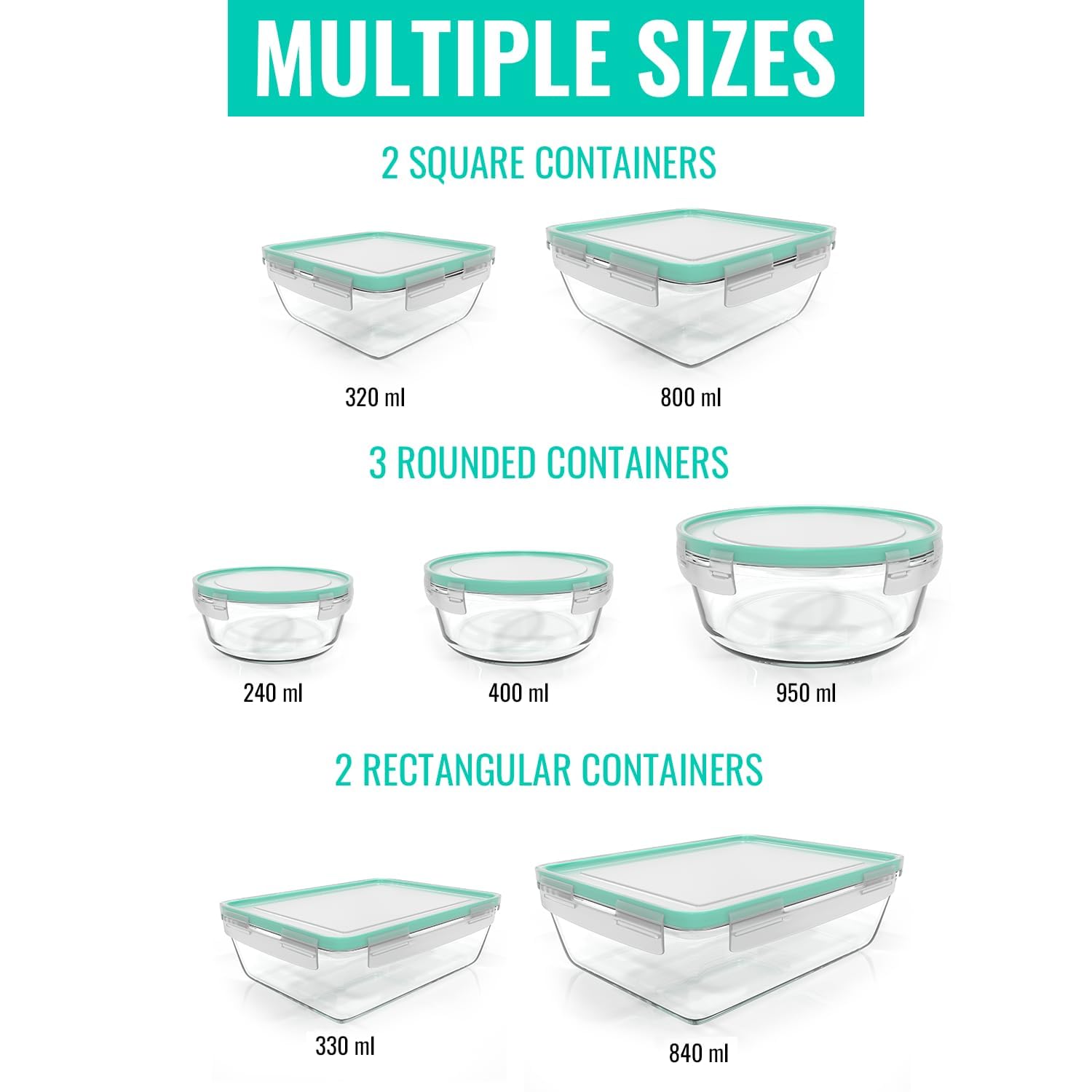 ¡Descuento! edihome, Contenedores de Vidrio, 8 Piezas