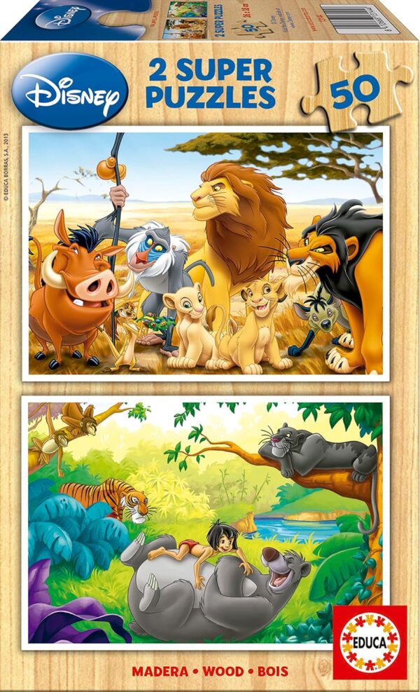 Educa - 2 Puzzles Infantiles de Madera