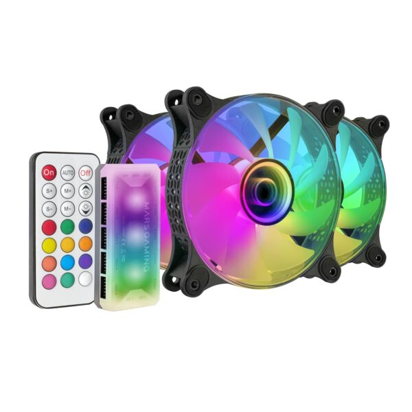 Kit 3 Ventiladores ARGB 360° Mars Gaming