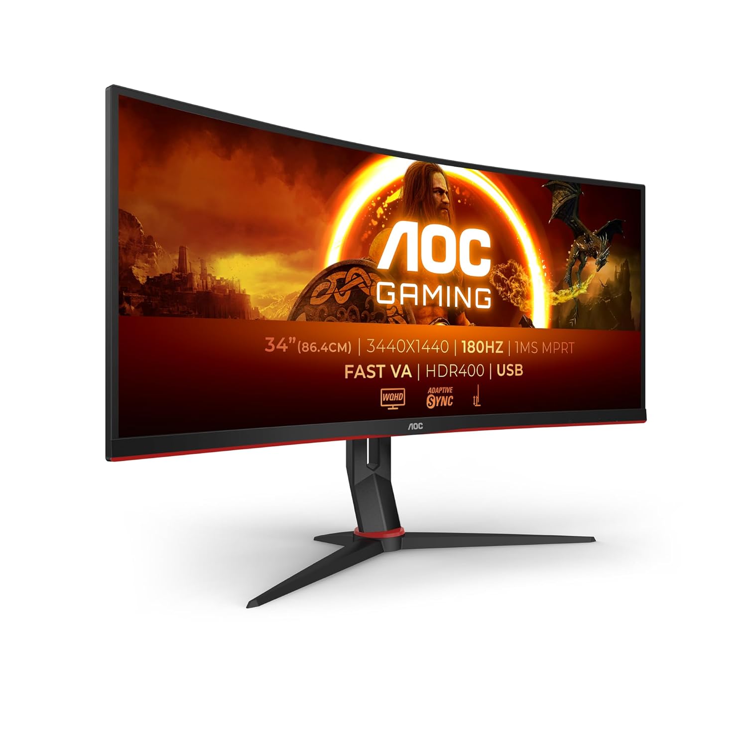 Monitor Curvo AOC Gaming 34" WQHD 180Hz