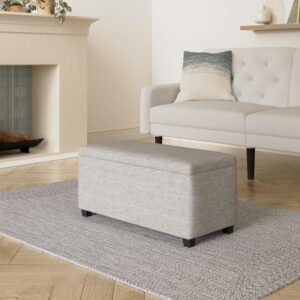 ¡Oferta! Banco acolchado rectangular con almacenamiento gris