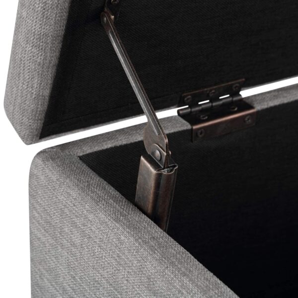 ¡Oferta! Banco acolchado rectangular con almacenamiento gris