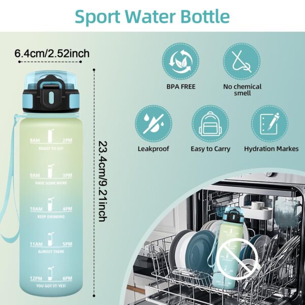 ¡Oferta! Botella de Agua Reutilizable 500ML con Marcador