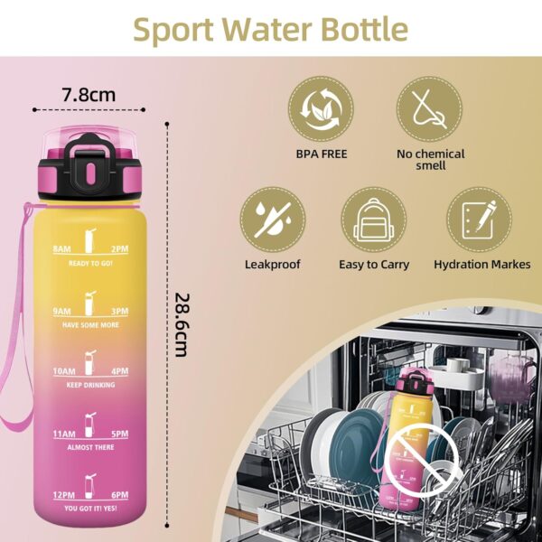 ¡Oferta! Botella de Agua Reutilizable 500ML con Marcador