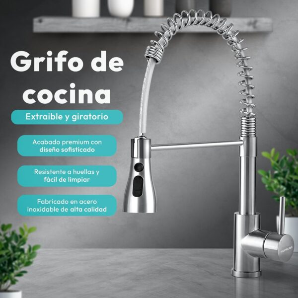 ¡Oferta! Grifo de Cocina Extraíble Profesional Inoxidable