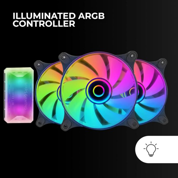 ¡Oferta! Kit 3 Ventiladores ARGB 360° Mars Gaming