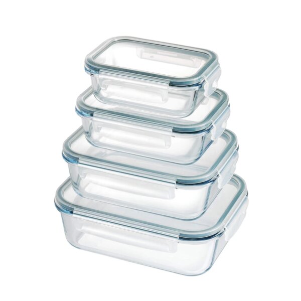 Set de 4 boîtes en verre MAXHOME